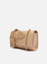 BOLSA TIRACOLO BEGE COURO ABRACCIO ROSES PEQUENA A 50014 0461 0029 AREZZO - Vintedoisk